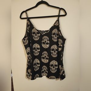 Cheetah Print Skull Cami Top XXL